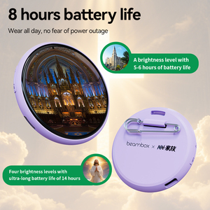 Placa de Identificación para Personal del Ministerio, Equipo de Adoración, Pantalla LED, Pin de Identificación para Pastor, AI Beambox, EBadge, Modelo Nano, Plástico ABS, 360x360 - Product Image 6