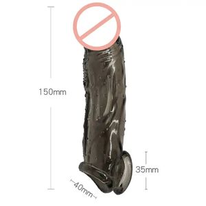 Erotik produkte Lieferant Dicker Sex Schwanz Verzögerung Wieder verwendbares Kondom Private Label Penis Extender Ärmel - Product Image 2