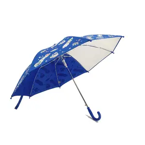 Parapluies auto pour enfants de la meilleure qualité Parapluie droit pour enfants à rayures réfléchissantes Parapluie coloré pour enfants arc-en-ciel