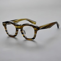 Montures de lunettes rondes classiques pour hommes en acétate, de haute qualité, avec logo personnalisé, style rétro, montures épaisses tendance