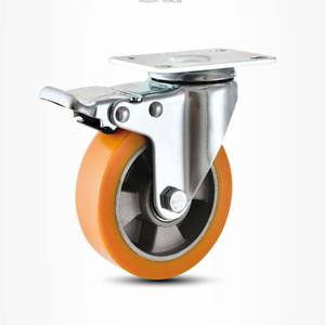 Industrial Trolley Giro <span class=keywords><strong>3</strong></span> Polegada 4 Polegada <span class=keywords><strong>5</strong></span> Polegada Médio Dever Laranja Alumínio Núcleo <span class=keywords><strong>PU</strong></span> Castor Wheel - Product Image 4