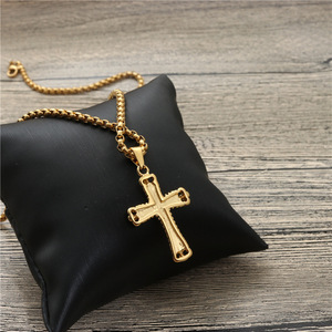 <b>Cross</b> Pendant Necklace Zinc Alloy Unisex Hip Hop Style Gift Jewelry - Product Image 4