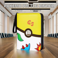 Classeur de cartes Pokémon TCG en PU durable, porte-cartes de visite, album de collection avec 4 pochettes et fermeture éclair