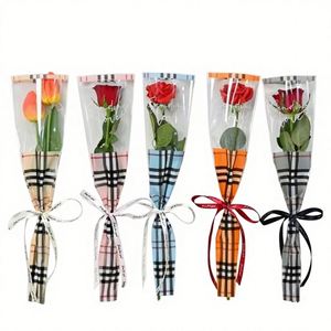 Sacs d'emballage floraux imperméables en OPP pour la Saint-Valentin, pour bouquet de fleurs individuelles, boîte complète, vente en gros - Product Image 6
