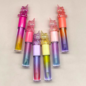 Brillo de labios de dos colores vegano en forma de <span class=keywords><strong>unicornio</strong></span> con etiqueta privada con color degradado - Product Image 5
