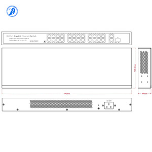 Huayu 24-Port PoE thông minh Power <span class=keywords><strong>Ethernet</strong></span> chuyển đổi với QoS 1 Uplink <span class=keywords><strong>Gigabit</strong></span> và 2 10/100/1000M quang cổng - Product Image 4