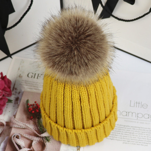 SH-1100 Winter Knit Beanie <strong>Hat</strong> with Large Detachable Fur <strong>Pom</strong> <strong>Pom</strong> for Women and <strong>Men</strong> for Travel - Product Image 5