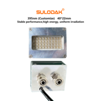 Lampe de polymérisation UV LED 6090 6045 100W à refroidissement par eau 395NM 10Wcm2 pour la rétrofit des têtes d'impression TX800 XP600, vernis UV SU-402235A 40x22mm