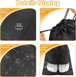 Organiseurs de rangement pour chaussures portables en tissu non tissé, sacs à chaussures pour hommes et femmes, best-seller - Product Image 3