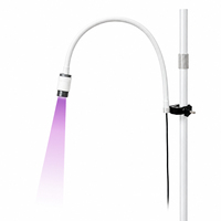 Système de pose de cils UV à clipser professionnel 6W, lampe de polymérisation pour extensions de cils avec tête de lampe flexible en aluminium et interrupteur au pied