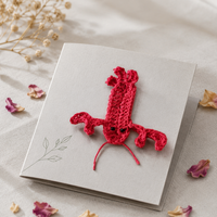 EG26064 6CM Nouveauté : Écussons brodés en crochet de dentelle motif homard pour vêtements et accessoires de cartes