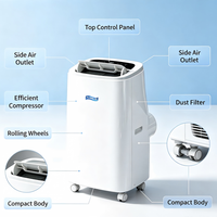 Climatiseur monobloc Portableair, climatiseur mobile électrique, refroidissement et chauffage, mini climatiseur portable pour la maison, 18000 BTU R410a