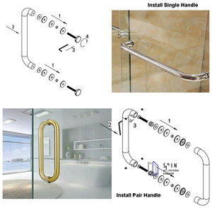 Cửa Kính 60 "trượt tường kính kéo xử lý-Vòng phòng tắm & nhà vệ sinh tắm cửa xử lý, cửa sổ kiểu cửa kính phần cứng - Product Image 5