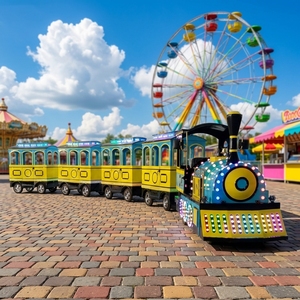 Treno Senza Binari in Fibra di Vetro, Velocità 0-20km/<span class=keywords><strong>h</strong></span>, Attrazione per Parchi Divertimento e Luna Park, per Adulti, Capacità Oltre 500kg - Product Image 4