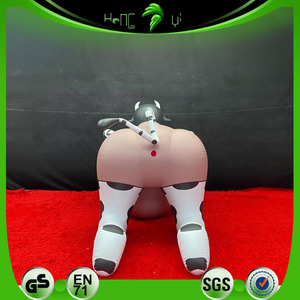 Modèle de jouet gonflable personnalisé en PVC, motif vache-chocolat de dessin animé, grande taille, mignon, avec poitrine généreuse, durable, pour la décoration des fans - Product Image 2