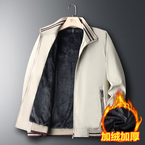 เสื้อโค้ทแฟชั่นคอตั้งสำหรับผู้ชาย, เสื้อแจ็คเก็ตทันสมัยมีซิปปิดเสื้อโค้ทลำลองสำหรับชายหนุ่มและวัยกลางคน - Product Image 1