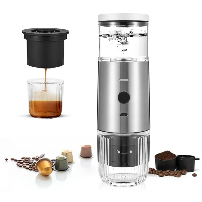 mini portable travel car USB rechargeable drip cold brew coffee maker for capsule and espresso