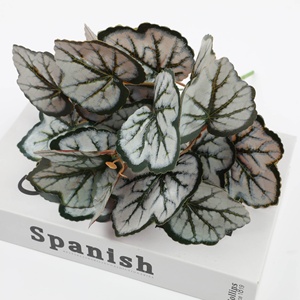 Hierba <span class=keywords><strong>Artificial</strong></span> de plástico para A-723, hojas verdes en maceta, hojas grandes, racimos de hojas artificiales - Product Image 5