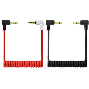 3.5mm TRS to TRRS Microphone Cable Male to Male Right Angle Patch Adapter Cable Wireless Lavalier Mic Cord