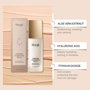 Base de Maquillaje Líquida Mate Ligera Hoygi, Corrector Protector para Piel Grasa o Seca, Ligeramente Hidratante con Efecto Calmante - Product Image 6