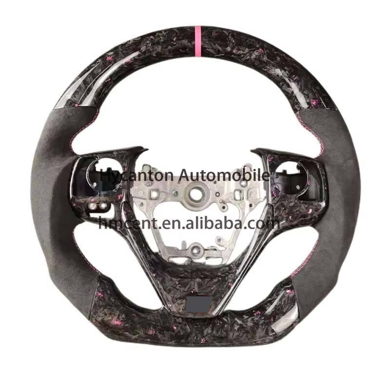 Grey Alcantara+forged carbon+pink return mark+pink stitching