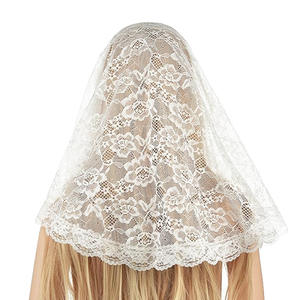Decoración <span class=keywords><strong>de</strong></span> Fiesta blanco negro Rosa flor Floral encaje velo cabeza cubierta masa Latina <span class=keywords><strong>Mantilla</strong></span> velos bufanda corta para Boda nupcial - Product Image 4