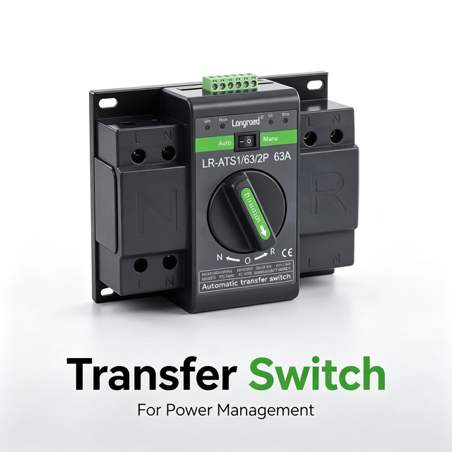 4P 6A 63A Automatic Transfer Switch (ATS) 400V Dual Power Controller Easy Switching for Generator Backup