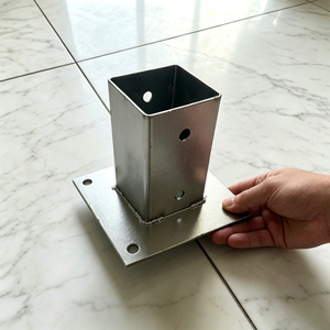 Sunsbuild High Quality 201 Stainless Steel Square Tube Post Base Bracket Durable Mounting Support Hardware for Outdoor - Product Image 5