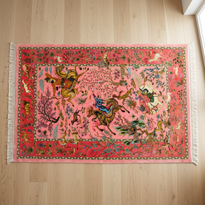 Tapis persan en soie pure fait main de qualité supérieure, motif personnalisé moderne, épaisseur 2-3 mm, lavable, antidérapant, tapis de luxe design, décoration intérieure - Product Image 2