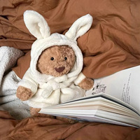Groothandel Schattige Badjas Beer Pluche Speelgoed Zachte Gevulde Teddybeer Konijnenoren Pop Verjaardag Kerst Valentijn Cadeau
