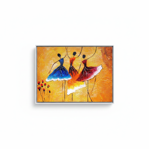 Modern Dancers Canvas Print: Elegant Ballerinas Tempered Glass Wall Art,WHITE <b>FRAMED</b> CANVAS - Product Image 2