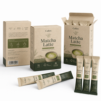 Boîte en papier kraft certifiée FSC personnalisée pour sachet de matcha latte, emballage écologique pour la vente au détail