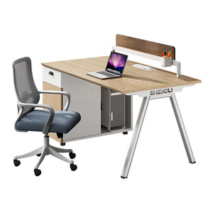 Ensemble bureau et chaise de bureau minimaliste moderne, bureau d'ordinateur pour employé avec espace de rangement avec tiroirs pour la maison ou le bureau - Product Image 5