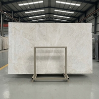 Dalles de quartzite blanc Taj Mahal du Brésil, pierre veinée de luxe moderne pour dessus de table, comptoirs de cuisine et îlots