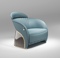 Chaises d'appoint incurvées modernes de luxe, ensemble de 2 chaises d'appoint en cuir pour salon, hall d'hôtel, chaises pour salon