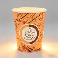 Gobelet à café en papier à paroi simple avec motif personnalisé, 8 oz, 12 oz, 16 oz, jetable, pour boissons chaudes et froides, emballage pour boissons