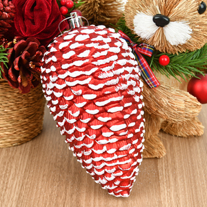 Factory <b>Gold</b> Red PVC Pine Nut Pendant Pine Cone Shape Eco-friendly Chunky <b>Tree</b> Scene Layout <b>Christmas</b> Decorations Minimum 1kg - Product Image 4