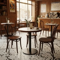 Table ronde de café en marbre de style moderne pour l'hôtellerie, mobilier commercial, personnalisation possible