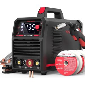 Machine à souder Yeswelder Flux-135Pro 135A MIG 110V sans gaz, fil fourré, TIG 3 en 1 avec affichage numérique - Product Image 1