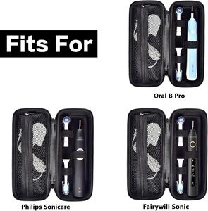 Estuche de viaje para cepillos de dientes <span class=keywords><strong>Oral</strong></span>-<span class=keywords><strong>B</strong></span>/Sonicare con bolsillo de malla - Bolsillo de malla negro para pasta de dientes y cargador, para <span class=keywords><strong>Oral</strong></span>-<span class=keywords><strong>B</strong></span> <span class=keywords><strong>Pro</strong></span> 1000 <span class=keywords><strong>2000</strong></span> - Product Image 2