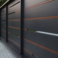 Portail coulissant de luxe en aluminium pour mur de clôture de propriété avec éclairage, design Guangdong