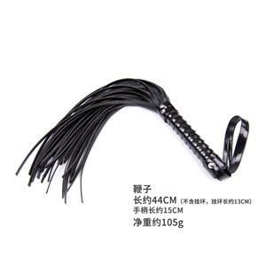 สินค้าสำหรับผู้ใหญ่, ของเล่นอีโรติก, SM, สินค้าจากโรงงาน, ขายส่ง, แส้หนัง PU เงาสองด้านสีดำ, ของเล่นทางเพศ - Product Image 4