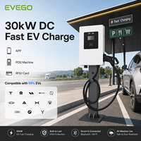 EVEGO Nouvelle station de recharge domestique pour véhicules électriques DC murale 4G 30kW ISO15118 CCS1 CCS2 GB/T OCPP EVSE avec paiement