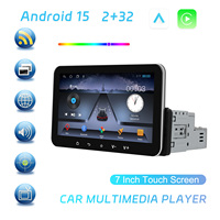 Radio de coche Android Podofo 2+32G de un solo DIN, pantalla IPS de 7 pulgadas, Carplay/Android Auto inalámbrico, GPS/WIFI/FM/USB/BT/EQ, entrega rápida