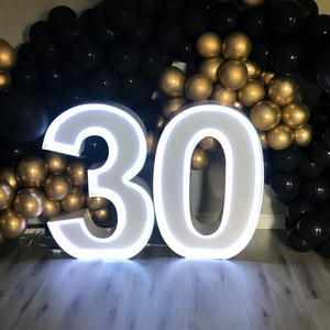Enseigne lumineuse <span class=keywords><strong>personnalisée</strong></span> LC Sign, <span class=keywords><strong>grande</strong></span> enseigne à néon de 4 pieds, lettres lumineuses en forme de marquee avec acrylique pour enseigne d'anniversaire - Product Image 1