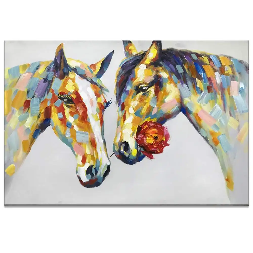 Modern Decorative Artworks Cute Animal Wall Art Canvas Framed Abstract Painting