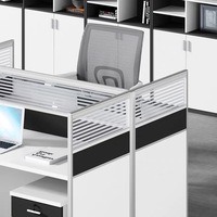 Poste de travail modulaire 4 places à cadre moderne en aluminium Mobilier de bureau Centre d'appels Poste de travail