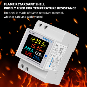Moniteur AC sur rail DIN 6-en-1 110V 220V 380V 100A – <span class=keywords><strong>Compteur</strong></span> de tension, courant, facteur de puissance, énergie active KWH et fréquence (Volt, Ampère) - Product Image 4