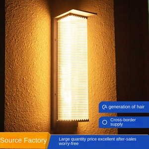 Applique murale LED d'extérieur à énergie solaire Conception cylindrique en aluminium étanche pour Villa Jardin Entrée Cour Simple Balcon Porte - Product Image 5