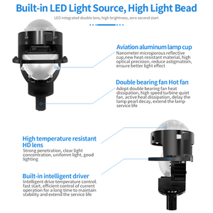 مصباح سيارة sunligh SC1 W 20000LM 3 بوصة ثنائية عدسة عالمية مصباح أمامي للسيارة بدون فقدان تركيب شعاع مزدوج مصباح ليد - Product Image 3